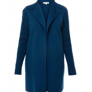 KINROSS Blue Wool ribbed sleeves Cashmere Coat size M